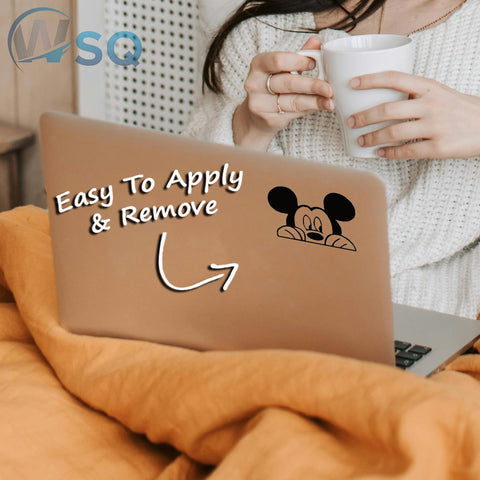 WSQ mouse wall decal peeking is UV protected and waterproof for outdoor use.