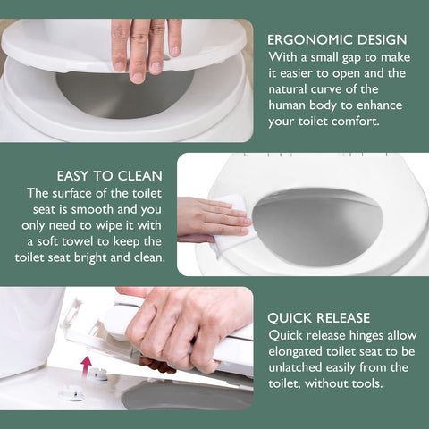 WSSROGY elongated size fits most toilets; measure before purchase.