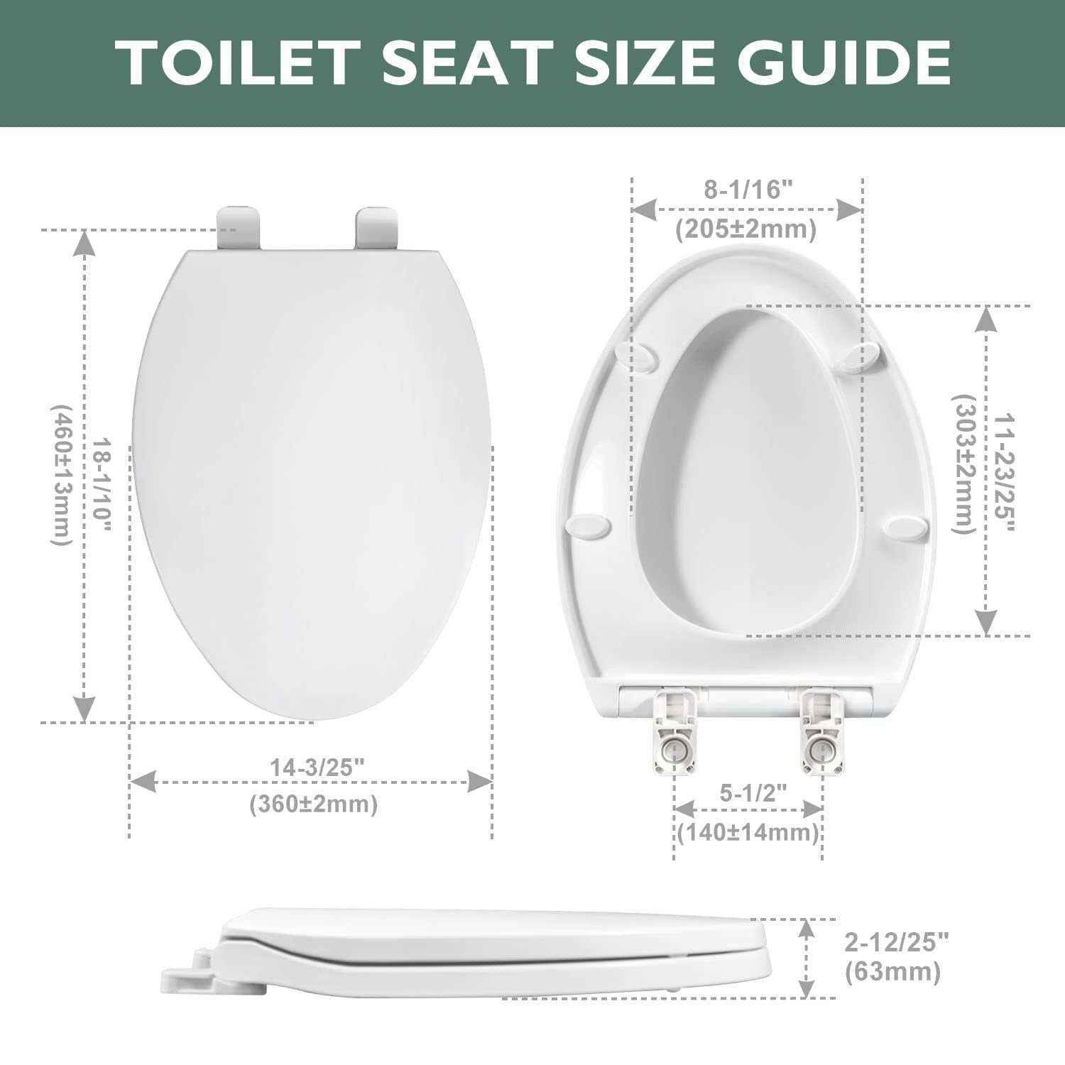 WSSROGY toilet seat features four bumpers for stable, wobble-free use.