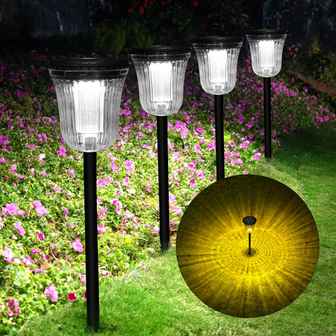 WTGEGF solar pathway lights 4-pack brighten walkways and driveways.