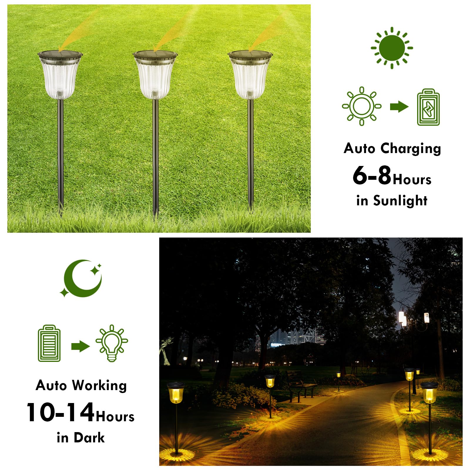 Wide-coverage illumination along a path at night