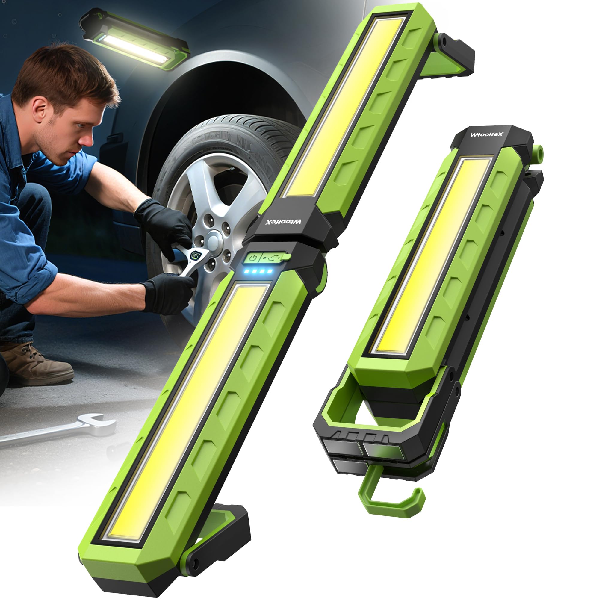 Wtoolfex light IP54 rated withstands dusty and wet workshop conditions.