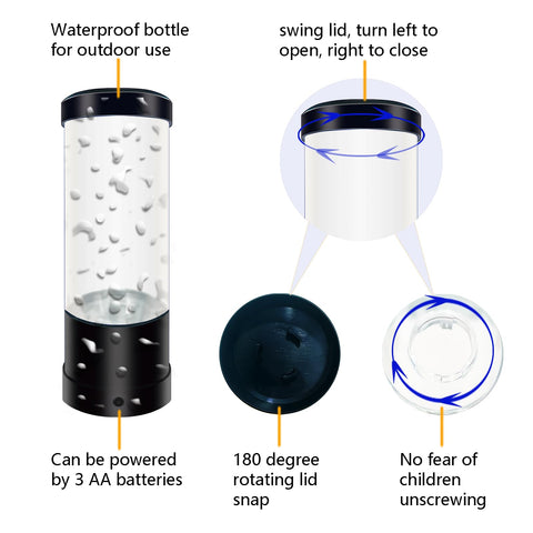 WTROESE jellyfish lamp powered by USB or battery for flexible placement