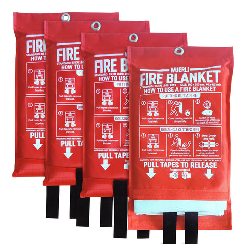 WUERLI fire blanket 40x40 in four-pack for quick containment