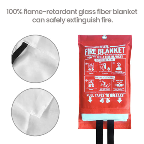 WUERLI fire blanket in use around a pan fire