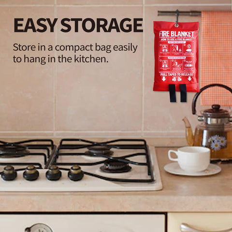 WUERLI fire blanket storage pouch in bright red for visibility