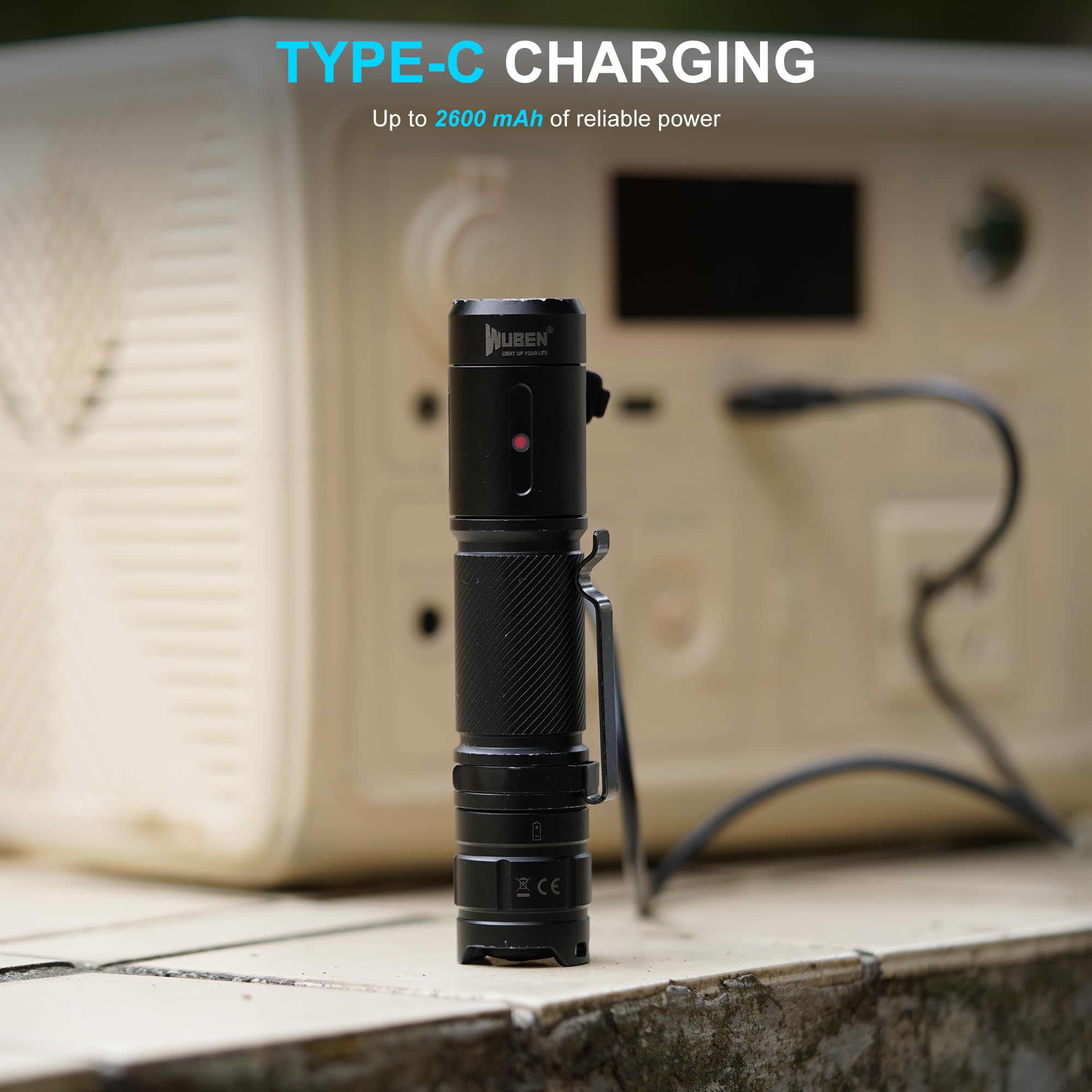 WUBEN C3 IP68 durability withstands water and dust exposure.