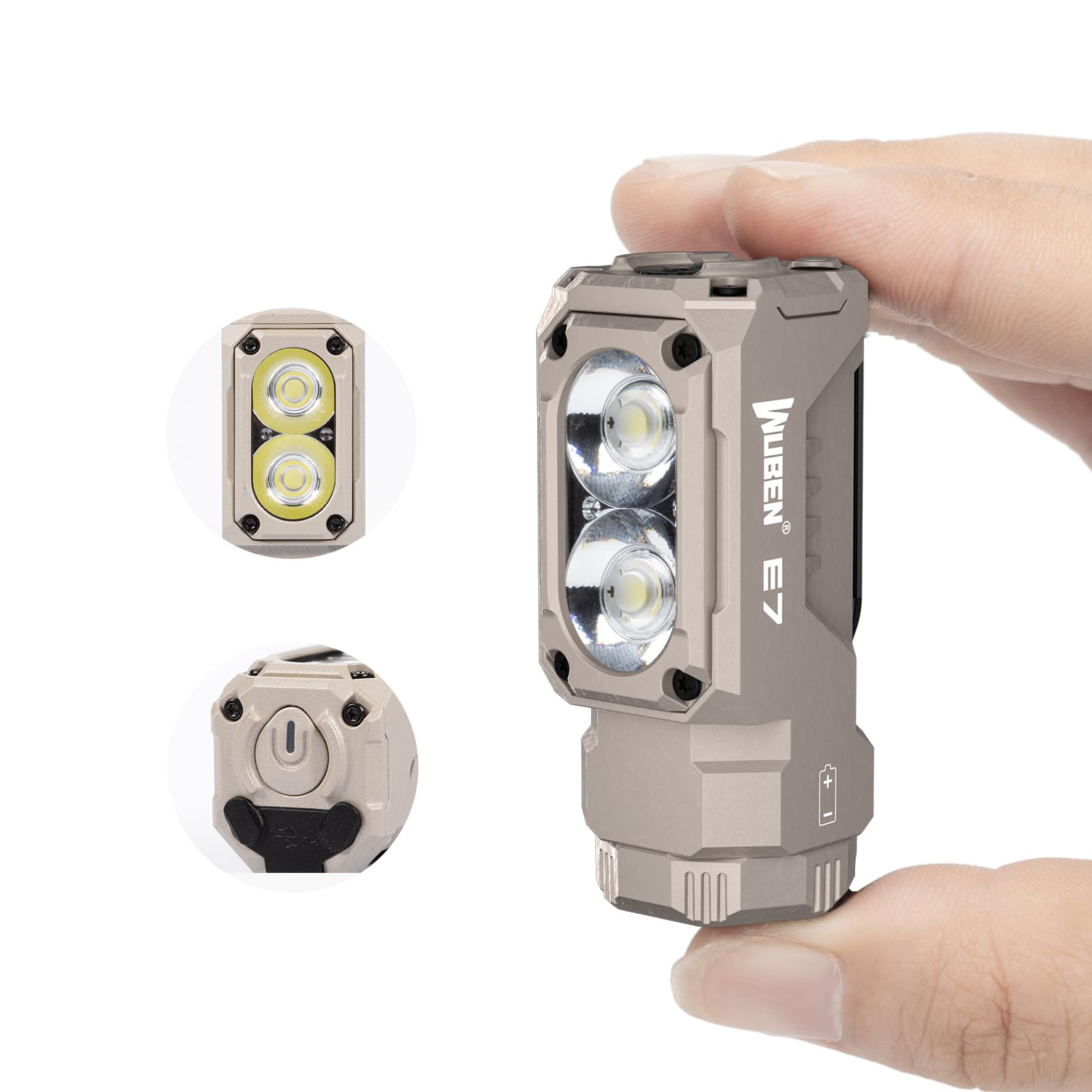 WUBEN E7 flashlight delivers 1800 lumens for bright outdoor illumination.