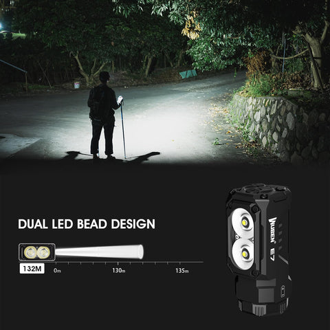 WUBEN E7 IP68 waterproof design for all-weather reliability.