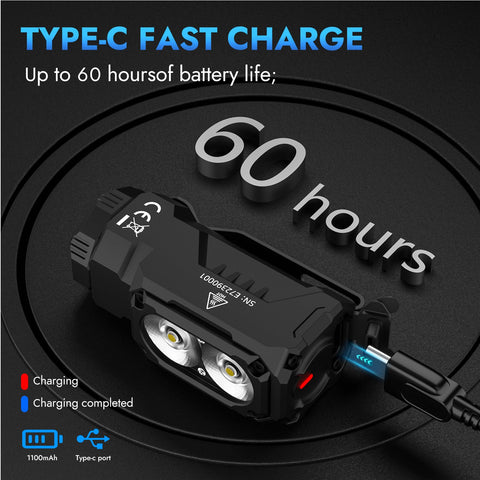 WUBEN E7 battery indicator helps monitor power level at a glance.