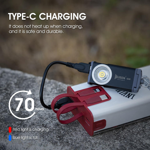 WUBEN G2 Mini five modes from Turbo to Moon for versatile lighting.
