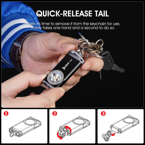 WUBEN G2 Mini magnetic tail clip enables hands-free use.