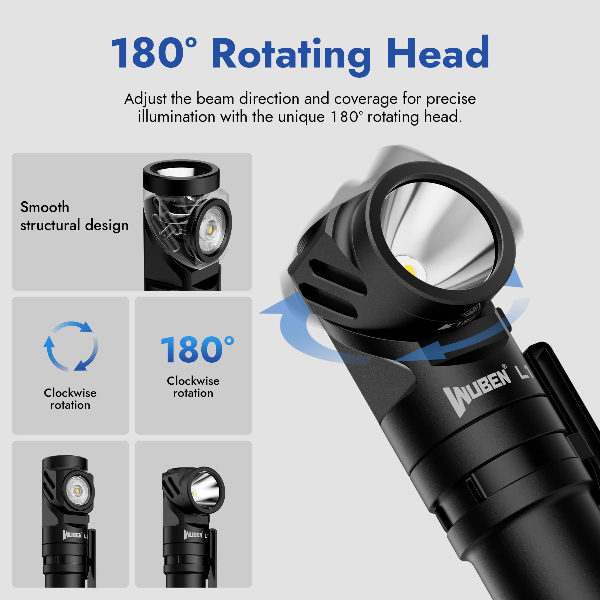 WUBEN L1 IP68 waterproof rugged design ready for rain and immersion