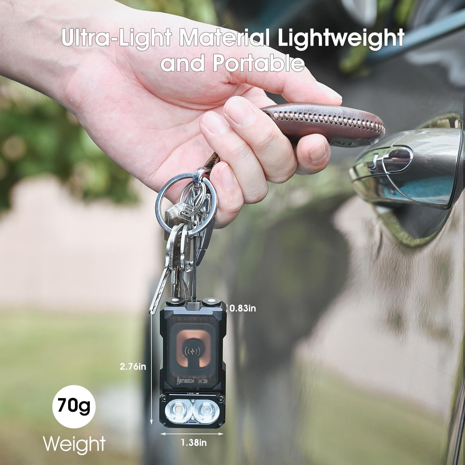 Wuben X3 Mini hat-light setup for hands-free outdoor use.