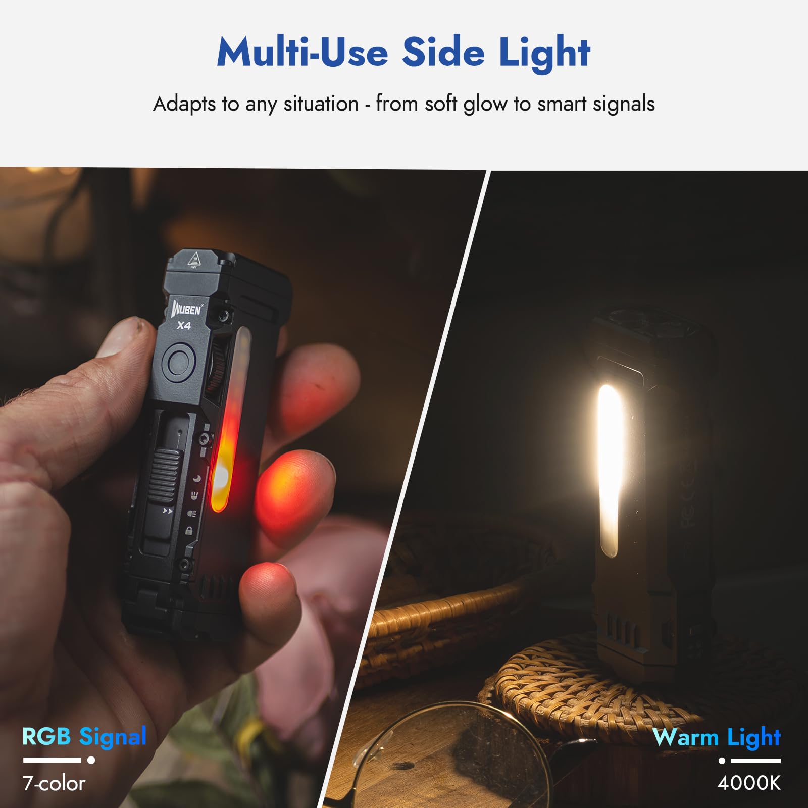 WUBEN X4 battery indicator shows remaining power at a glance