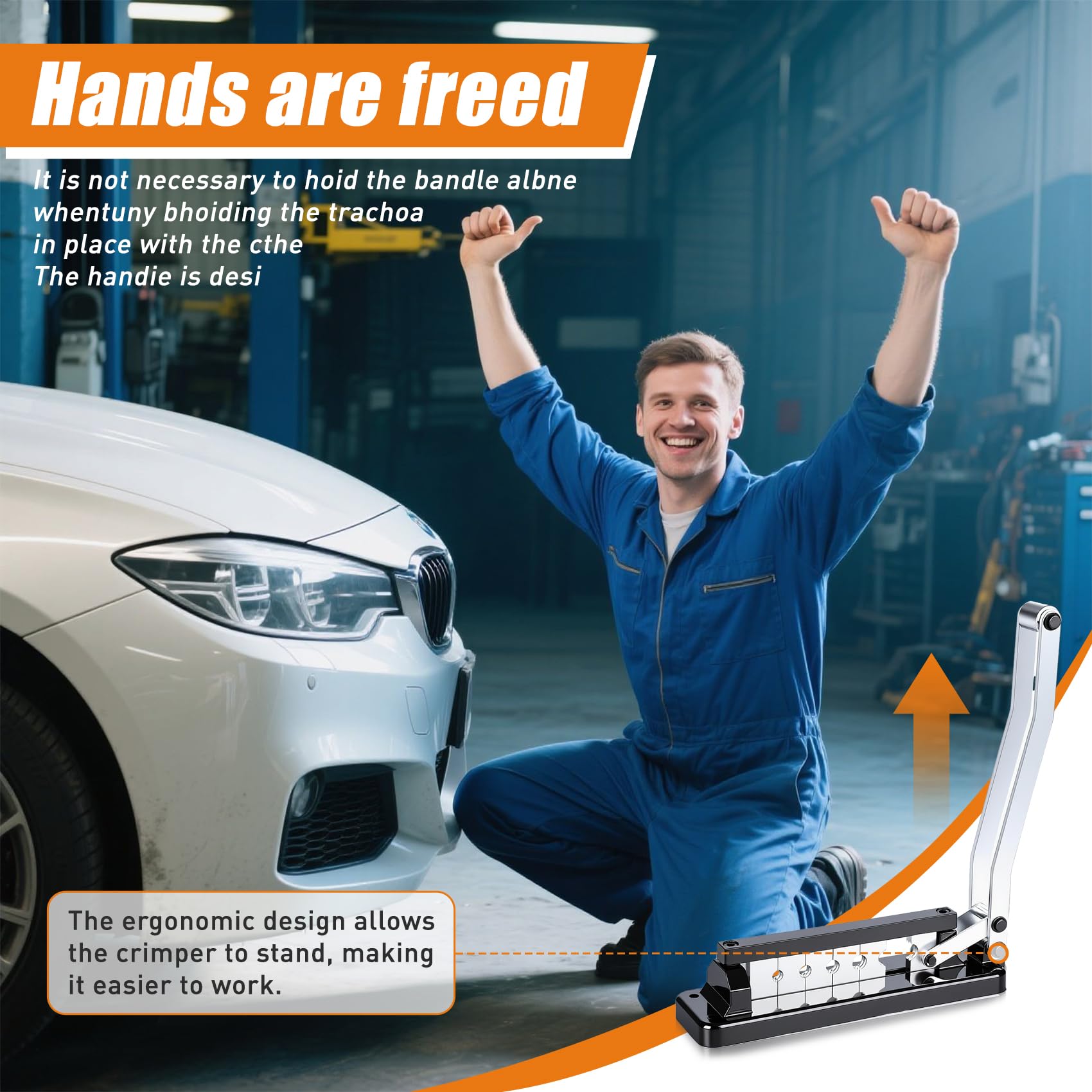 Wudey ergonomic handles reduce fatigue during prolonged crimping tasks.
