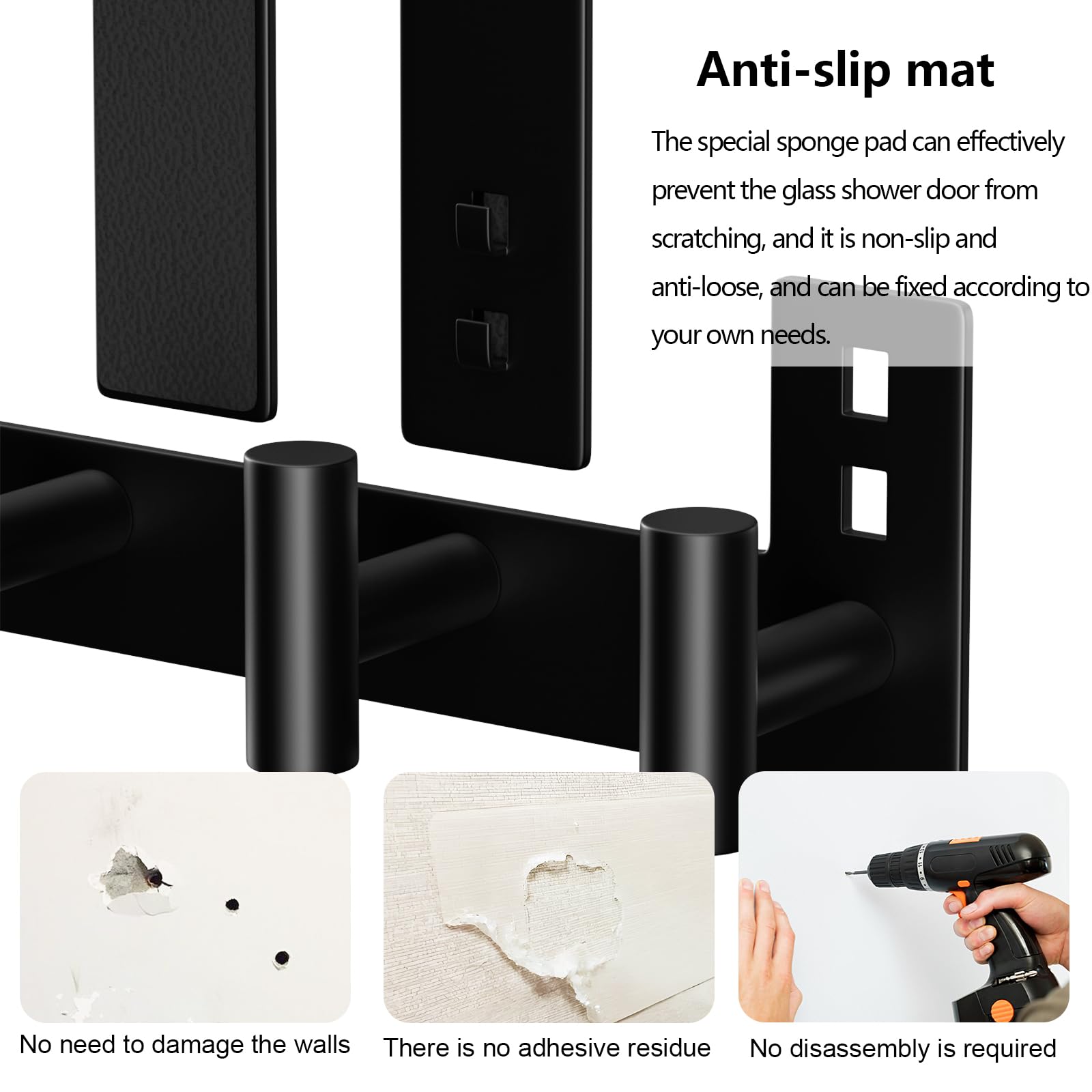WUVIUT easy installation without drilling on smooth doors