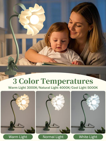 WULCFCH flower clip lamp with 360 degree gooseneck for flexible lighting