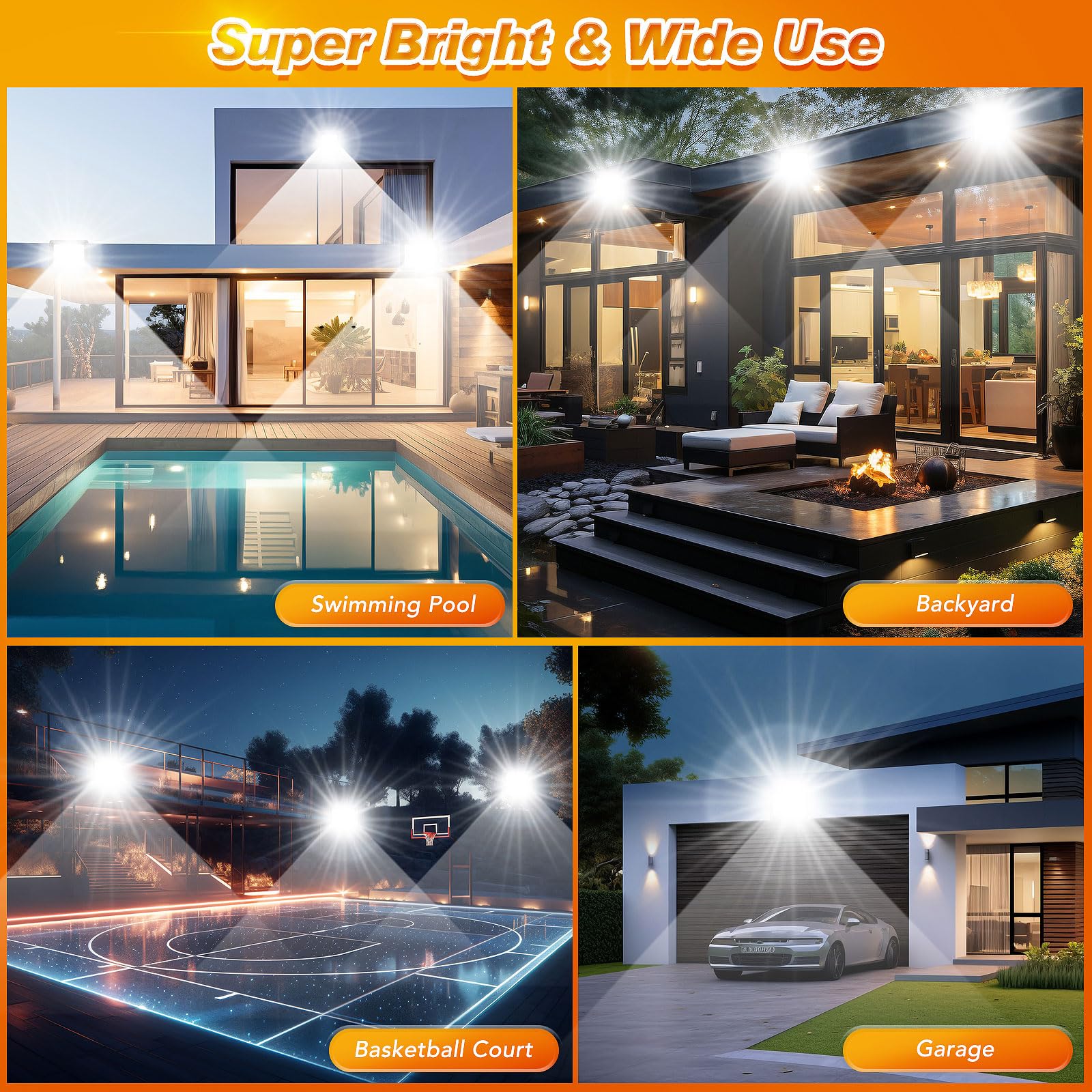WuliFun IP66 weatherproof flood light withstands rain and snow