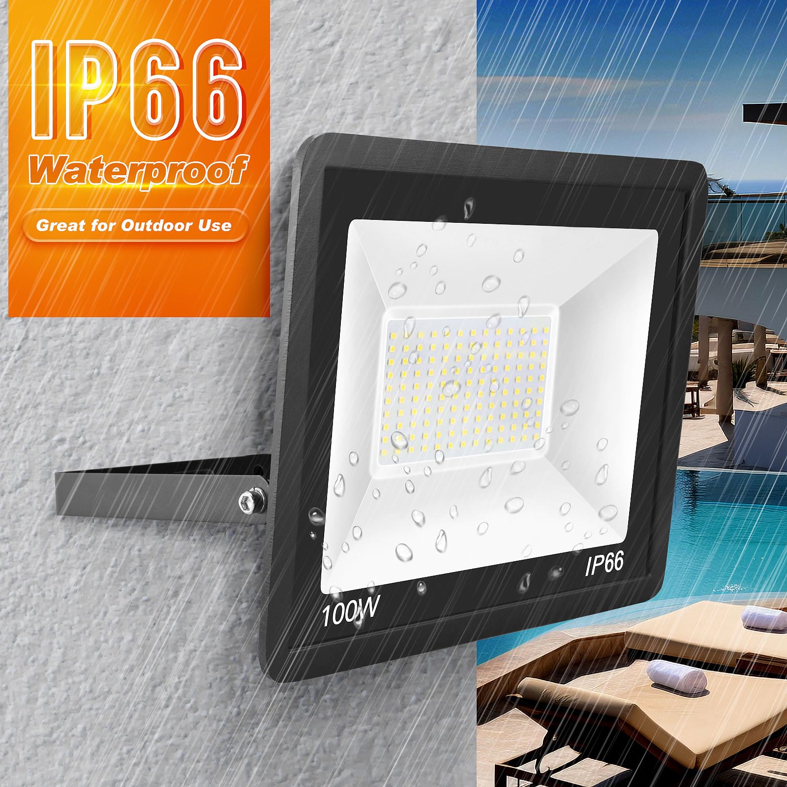 WuliFun flood light wall mounted for quick outdoor setup