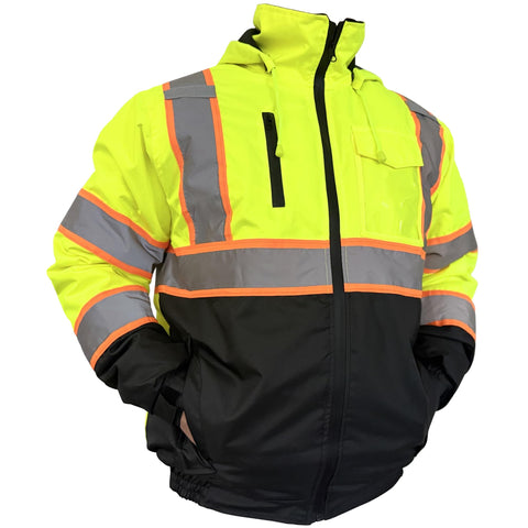 Wuple High Visibility Jacket front view in yellow enhances daytime visibility.