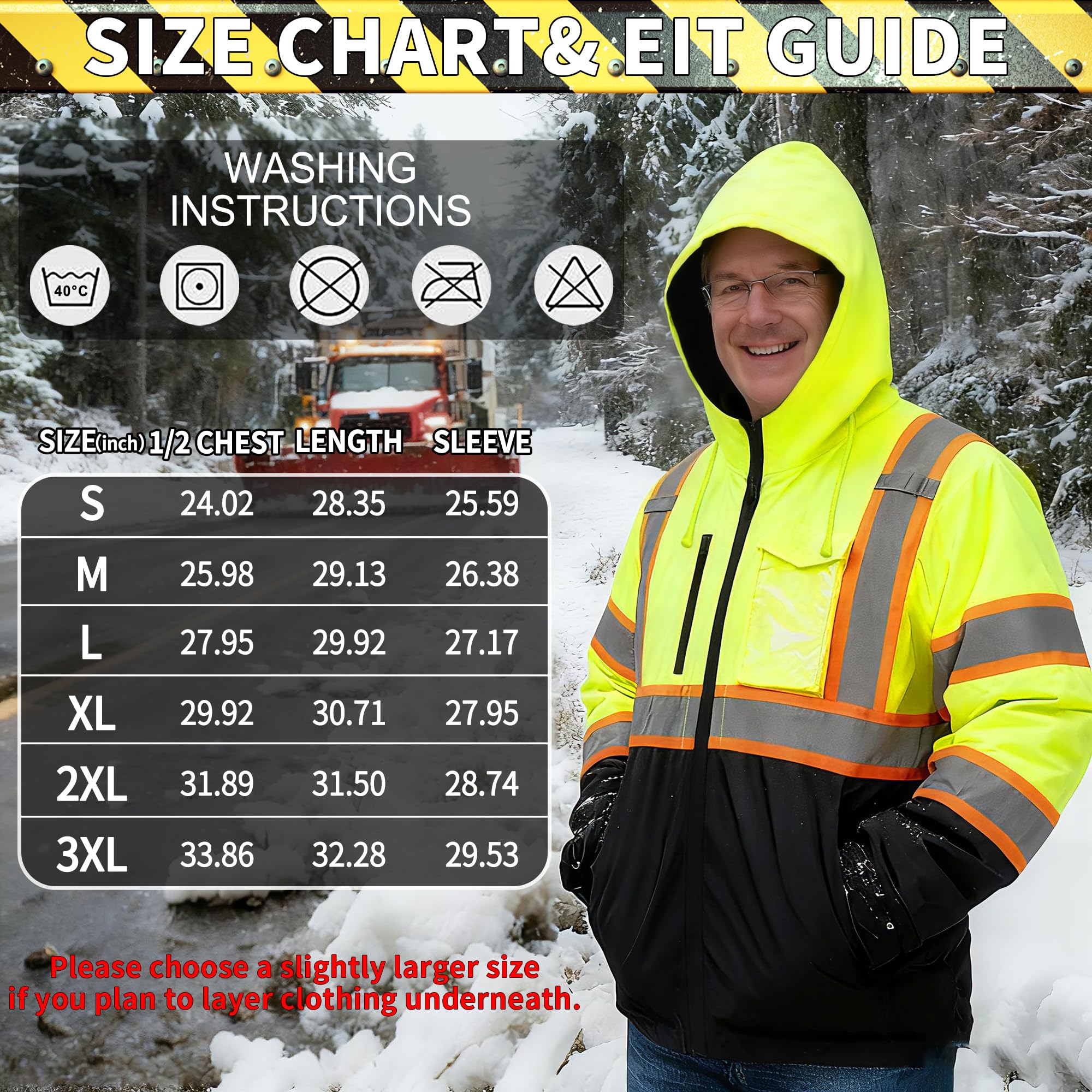 Wuple High Visibility Jacket inner pockets for secure small items.