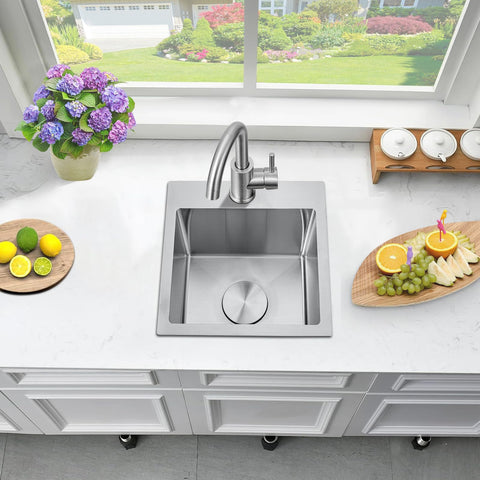 Wupste Bar Sink interior view highlighting usable bowl space for glassware