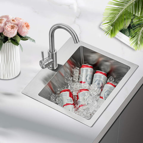 Wupste Bar Sink close-up of brushed finish for modern styling