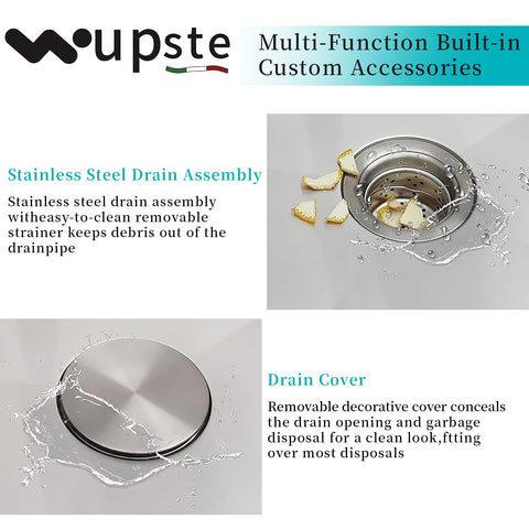 Wupste Bar Sink X-groove drain feature reducing standing water