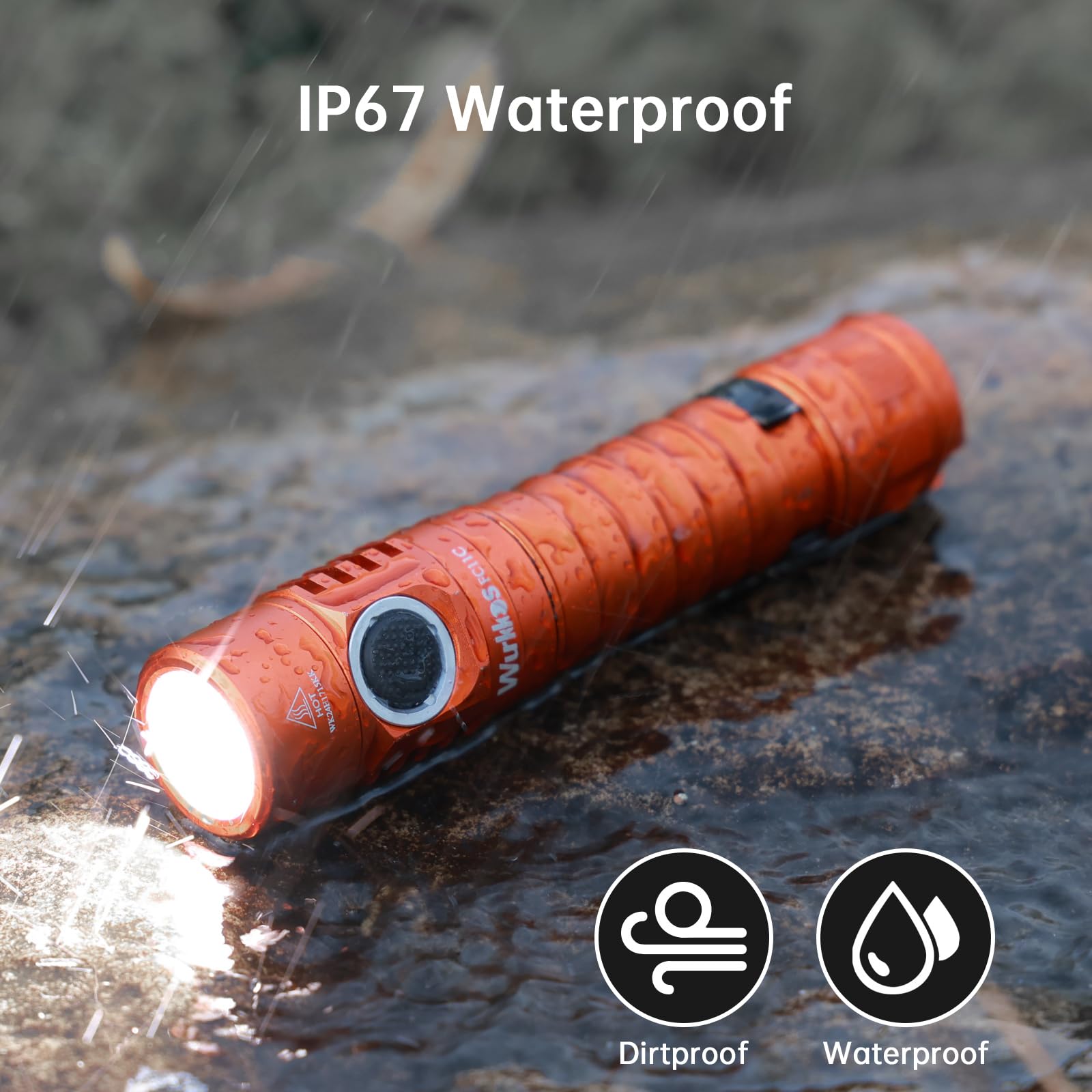 Wurkkos FC11C beam-shot 155m demonstrates bright, long-range illumination.