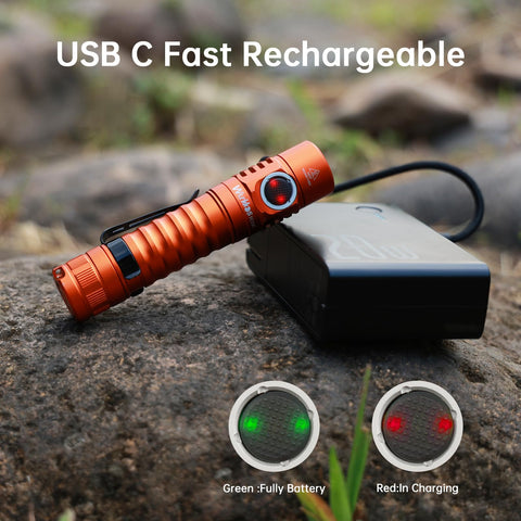 Wurkkos FC11C magnetic tailcap enables hands-free use on metal surfaces.