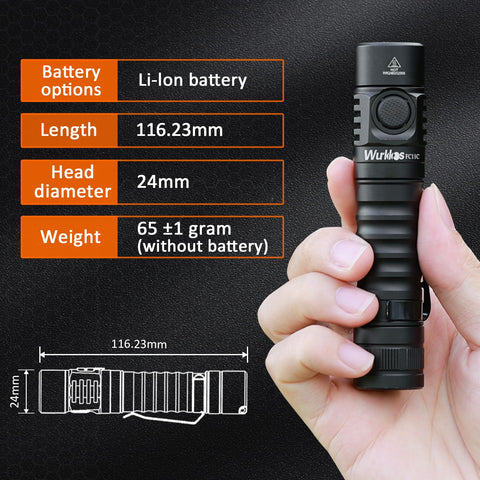 Wurkkos FC11C USB‑C rechargeable with clear charging indicator.