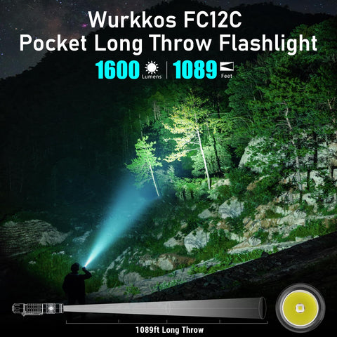 Wurkkos FC12C beam throw 332m for long distance visibility
