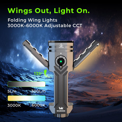 Wurkkos HD02 magnetic-tail base enables hands-free mounting on metal surfaces.