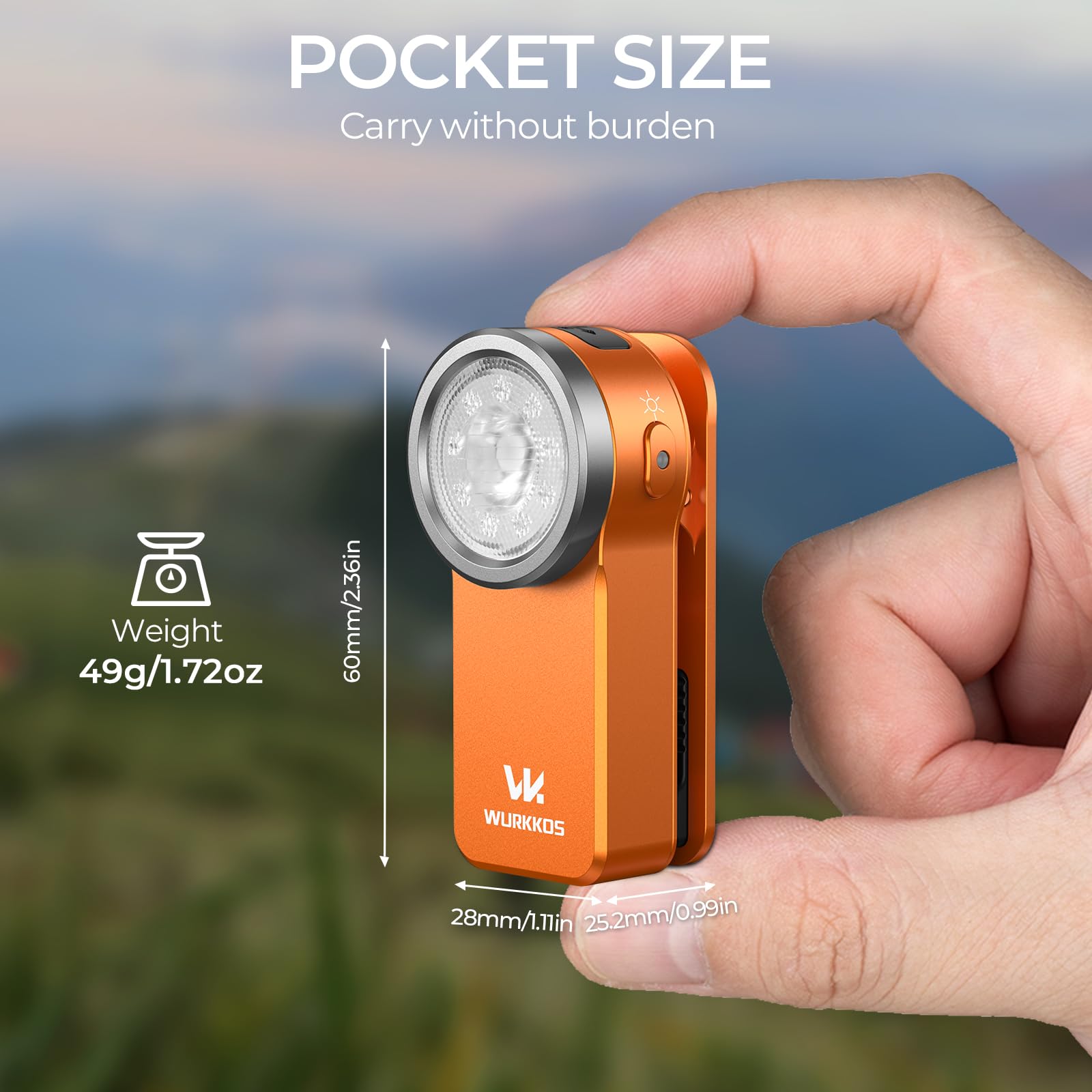 Wurkkos HD03 magnetic clip for hands-free attachment