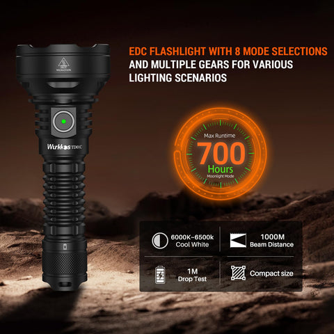 Wurkkos TD01C rugged aluminum body with IP68 waterproofing