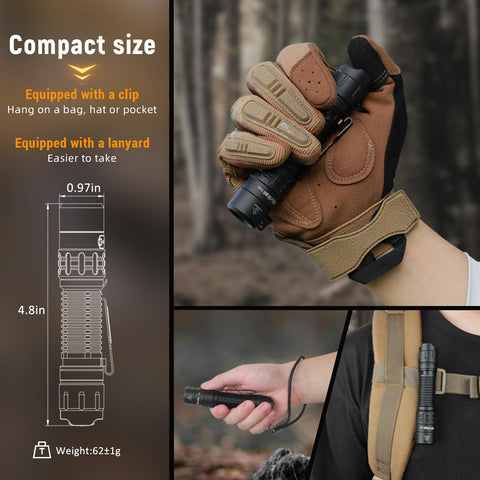 Wurkkos TD02 IPX8 rating signals rugged waterproof performance.