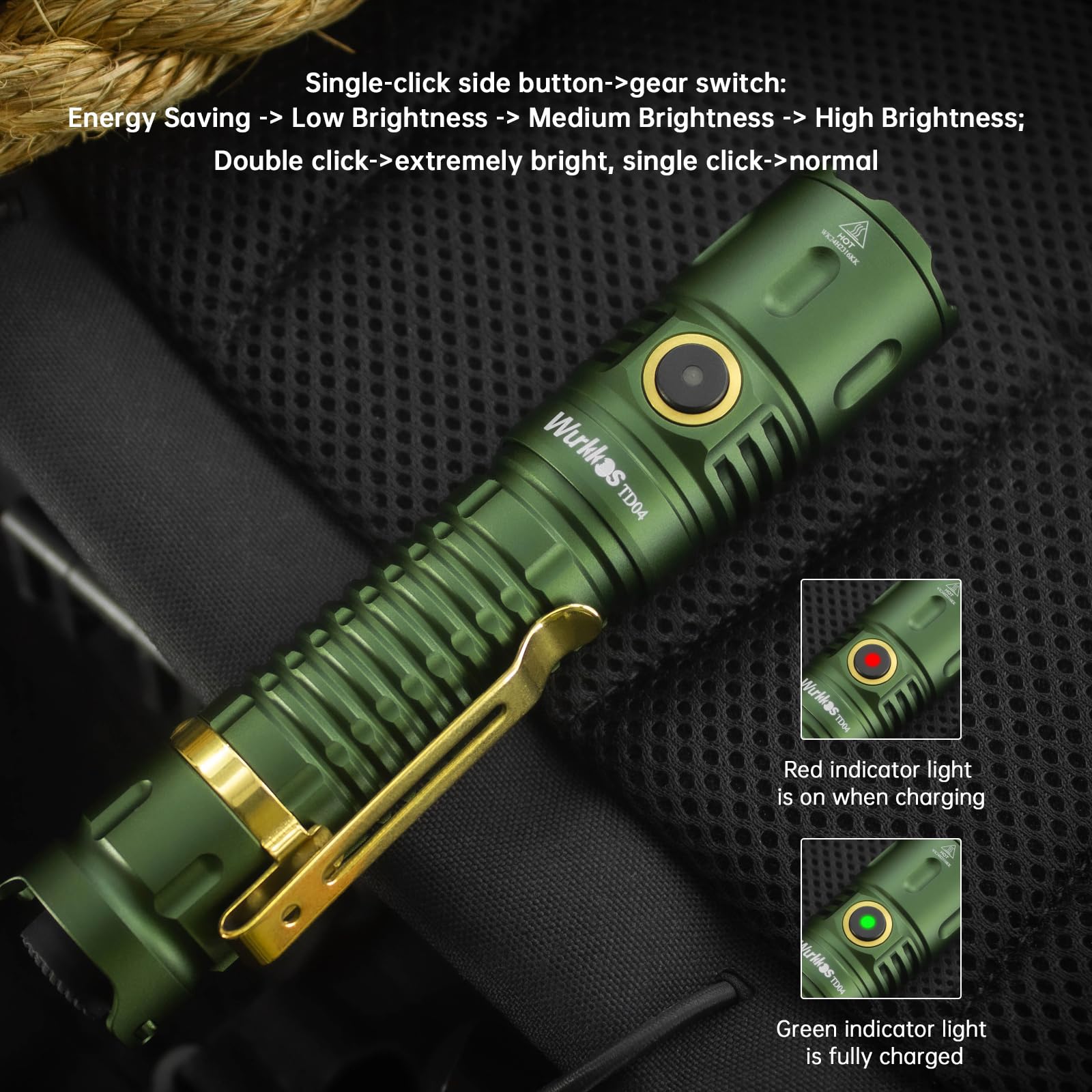 Wurkkos TD04 aluminum alloy construction for rugged daily use.