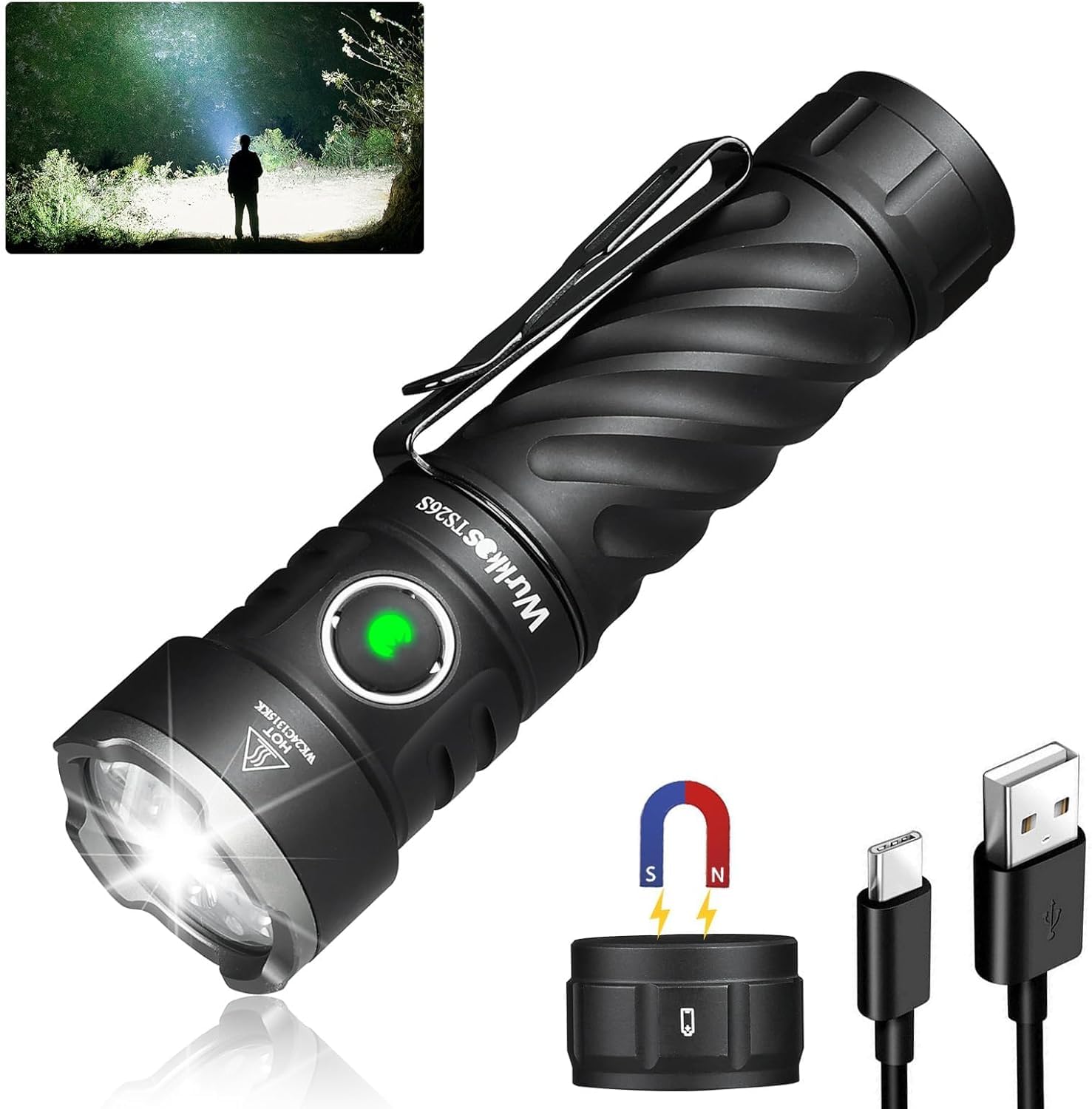 Wurkkos TS26S 3100 lumens for clear visibility during nighttime outdoor activities