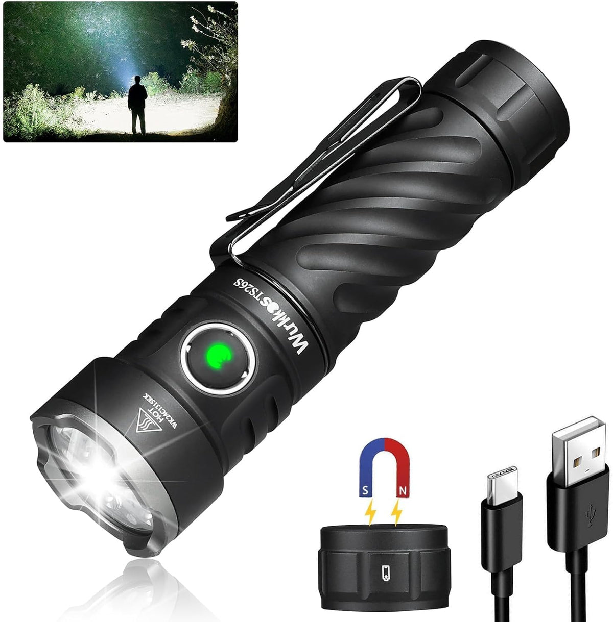 Wurkkos TS26S 3100 lumens for clear visibility during nighttime outdoor activities