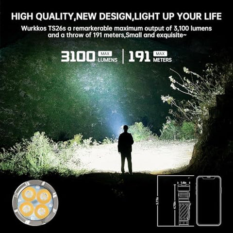 Wurkkos TS26S with 95CRI LEDs for accurate color rendering during camping
