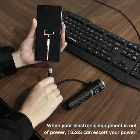 Wurkkos TS26S USB-C recharge for quick power on the go