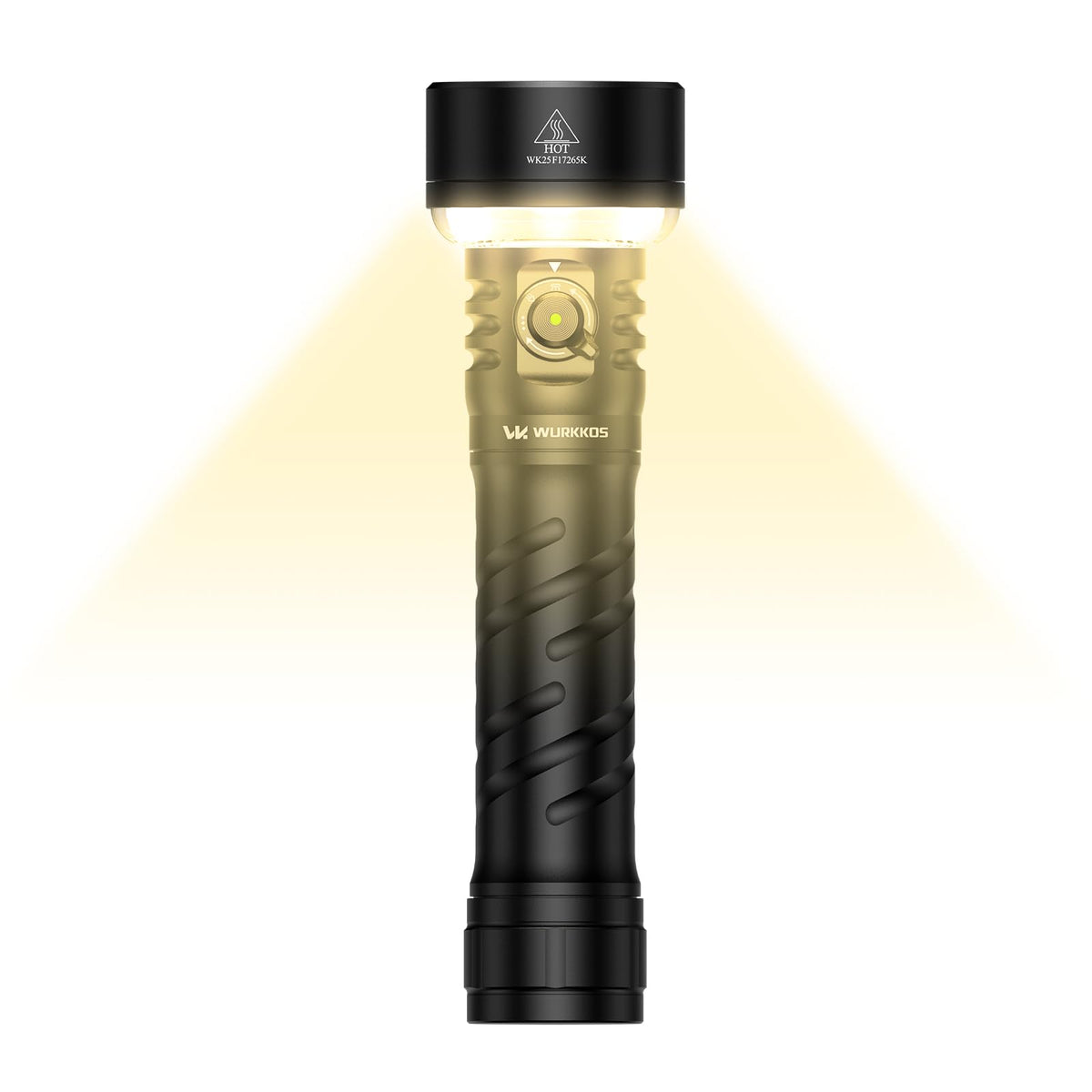 Wurkkos TS27 front beam for long-range visibility outdoors.