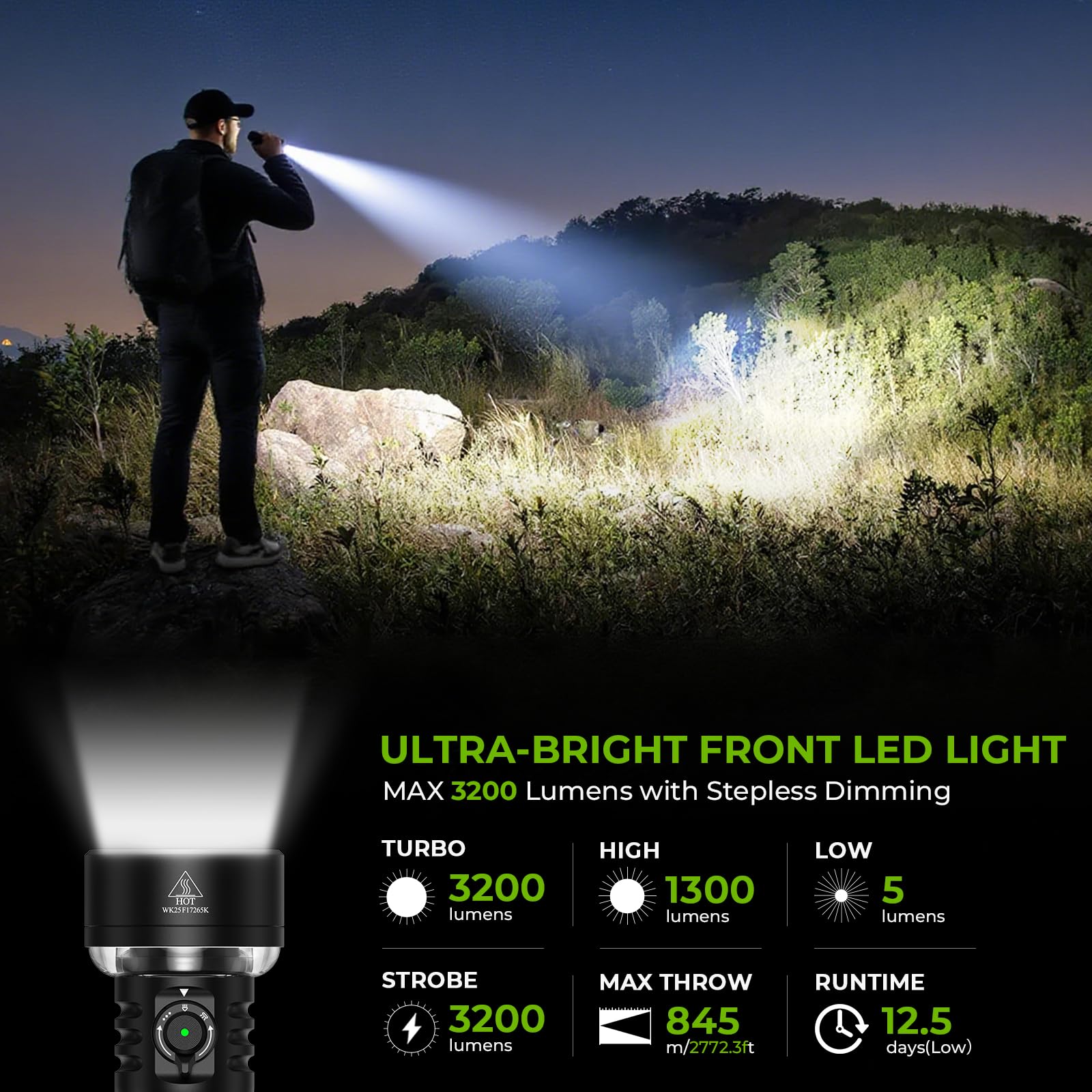 Wurkkos TS27 side RGB light for ambient lighting options.