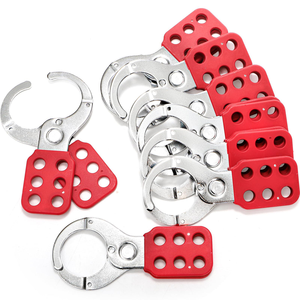 WUWEOT lockout hasp 8 pack front view for multi user lockout management