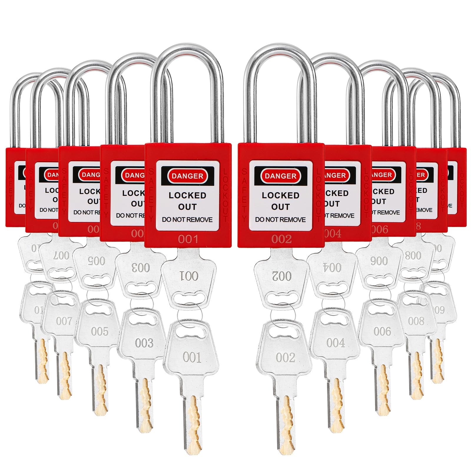 WUWEOT lockout padlocks front view with dual keys for reliable security.