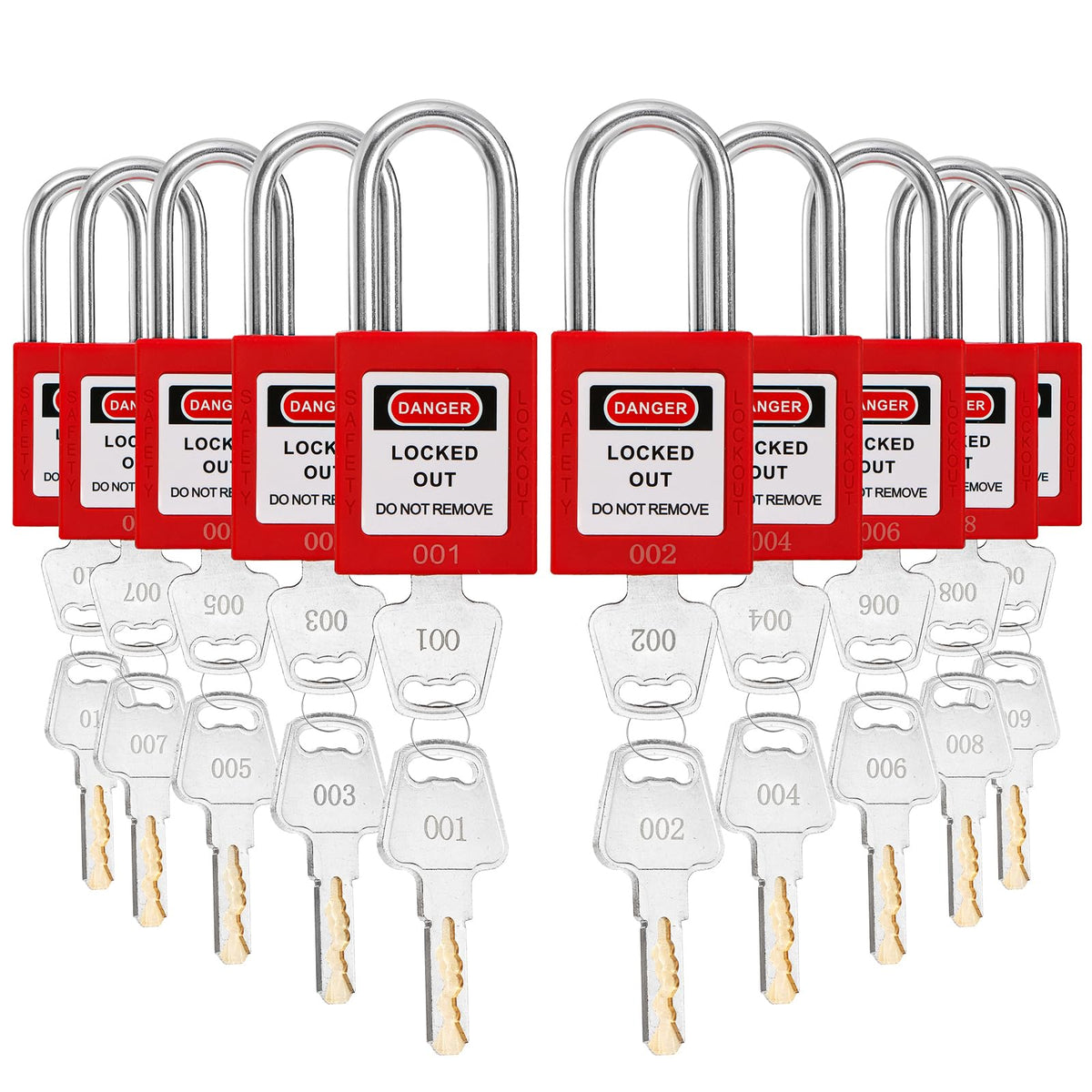 WUWEOT lockout padlocks front view with dual keys for reliable security.