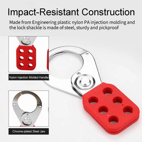 WUWEOT nylon handle lockout hasp demonstrates non conductive grip