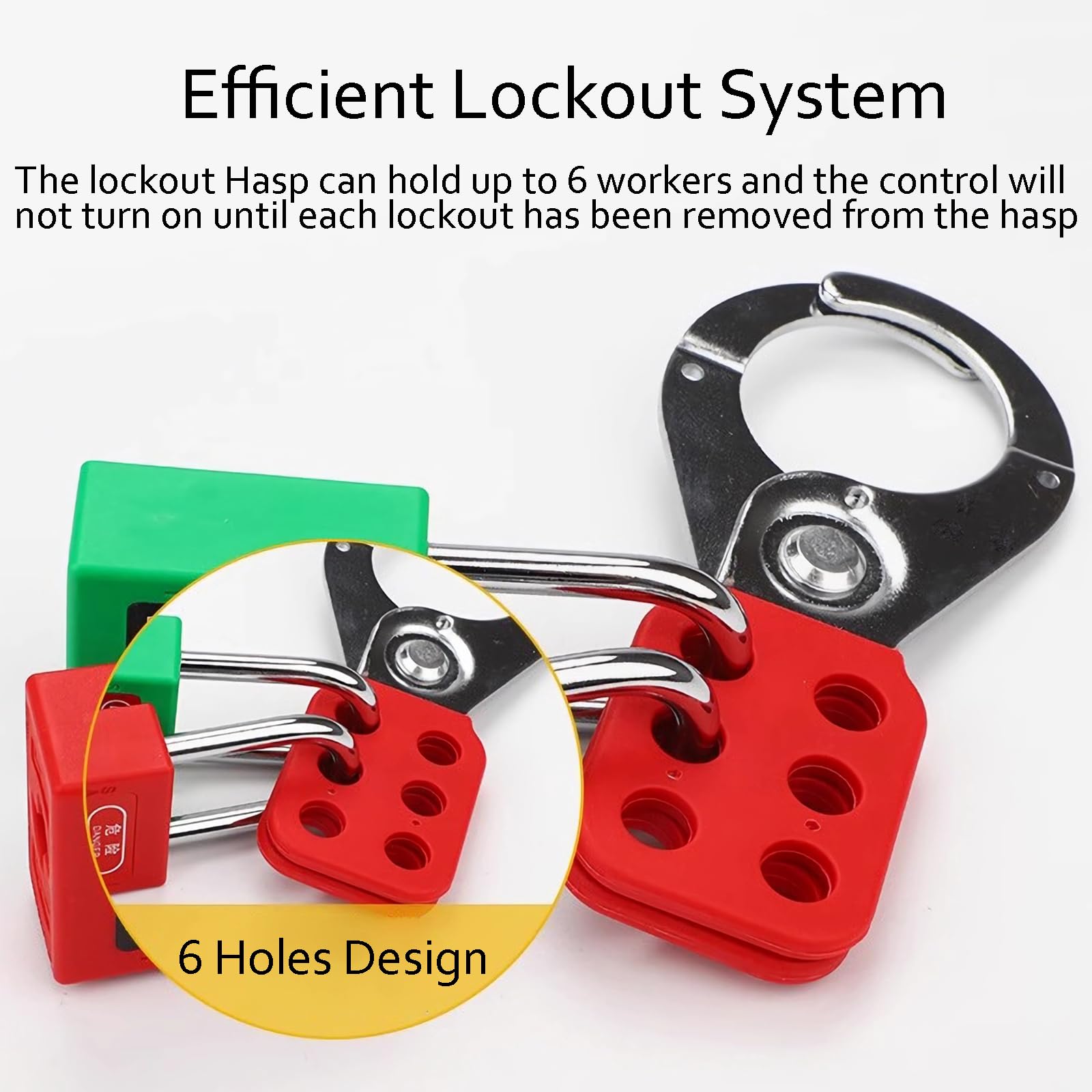 WUWEOT red vinyl grip on lockout hasp for comfortable handling