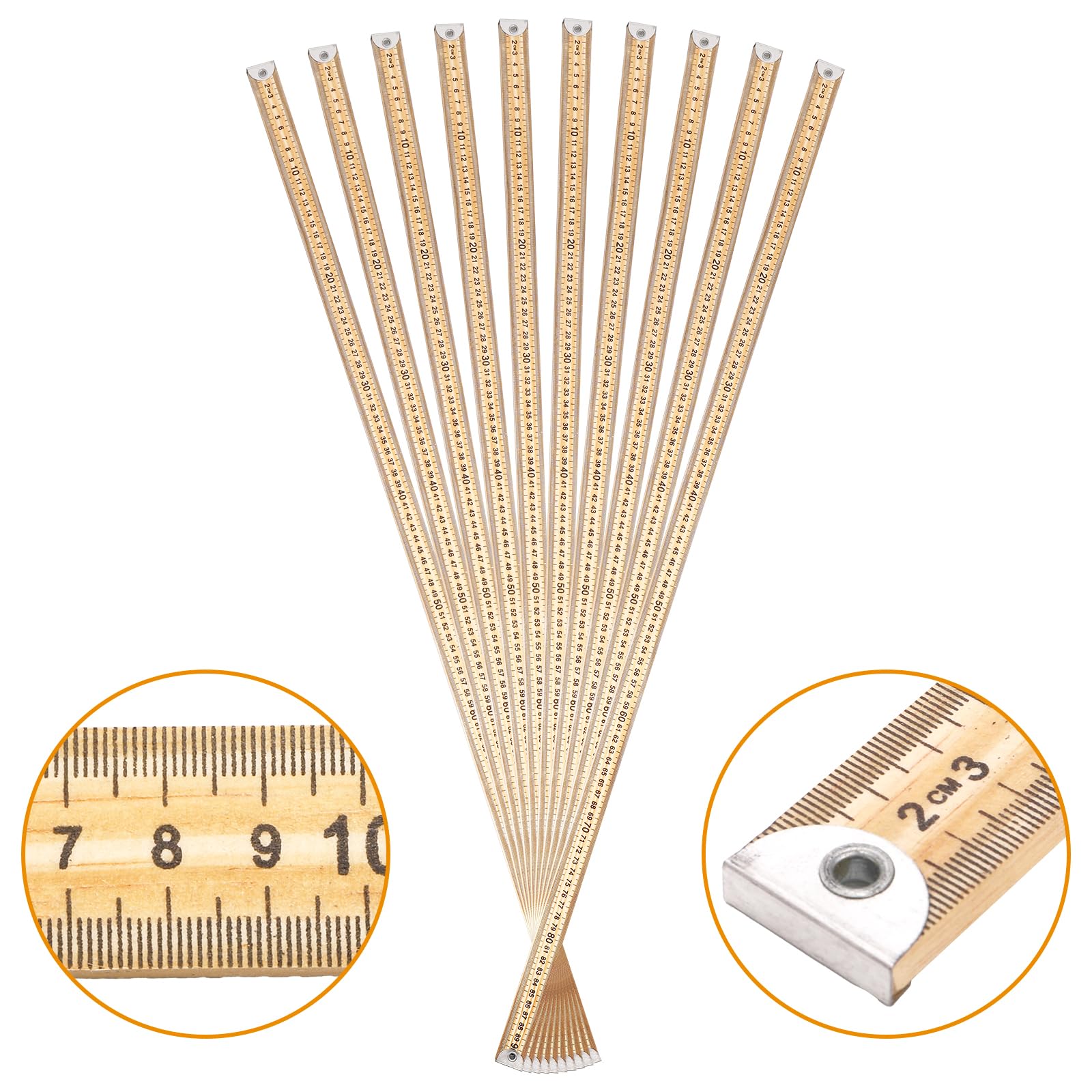 WUWEOT wooden yardstick with metal tips ensures lasting durability
